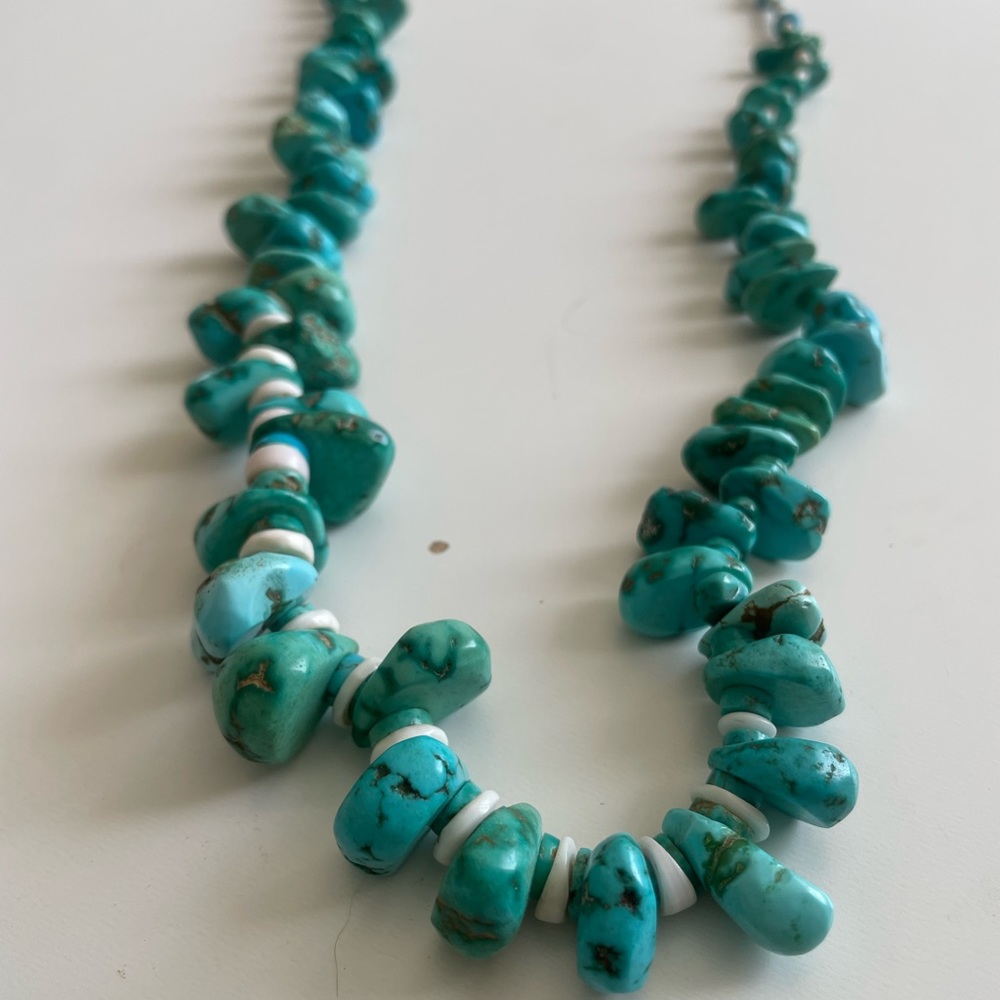 Vintage family heirloom. Mid-1960s. Lone Mountain Turquoise -28 inches long.